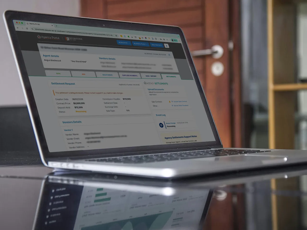 The Agency Portal on screen